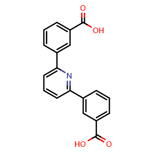 Chemical structure of 3,3'-(Pyridine-2,6-diyl)dibenzoic acid , CAS 1258419-69-0, AChemBlock X196838