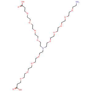 Chemical structure of N-(Amino-PEG5)-N-bis(PEG4-acid) , CAS 2093152-86-2, AChemBlock X196841