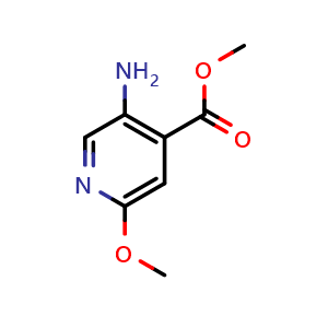 Chemical structure of Methyl 5-amino-2-methoxyisonicotinate , CAS 1368183-31-6, AChemBlock X196886