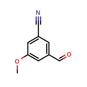 Chemical structure of 3-Formyl-5-methoxybenzonitrile , CAS 21962-46-9, AChemBlock X196890