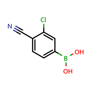 Chemical structure of (3-Chloro-4-cyanophenyl)boronic acid , CAS 1008415-02-8, AChemBlock X196895