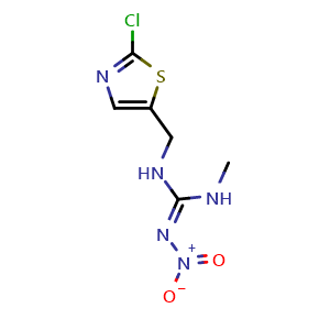 Chemical structure of Clothianidin , CAS 210880-92-5, AChemBlock X196909