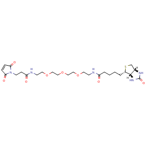 Chemical structure of Biotin-PEG3-Mal , CAS 1431618-70-0, AChemBlock X196921