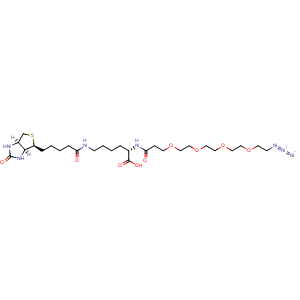 Chemical structure of N-(Azido-PEG4)-biocytin , CAS 2055042-70-9, AChemBlock X196928