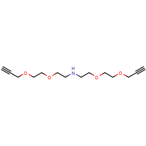 Chemical structure of NH-bis(PEG2-propargyl) , CAS 2100306-83-8, AChemBlock X196942