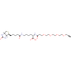 Chemical structure of N-(Propargyl-PEG4)-biocytin , CAS 2055042-71-0, AChemBlock X196950