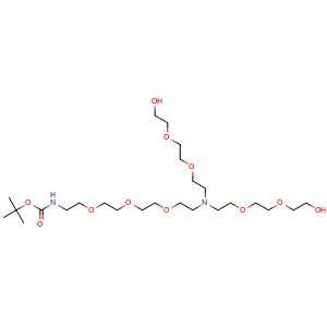 Chemical structure of N-(Boc-PEG3)-N-bis(PEG2-alcohol) , CAS 2055042-60-7, AChemBlock X196952