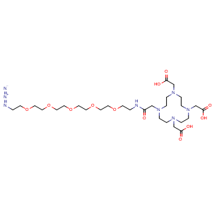 Chemical structure of DOTA-PEG5-azide , CAS 3104986-47-9, AChemBlock X196958