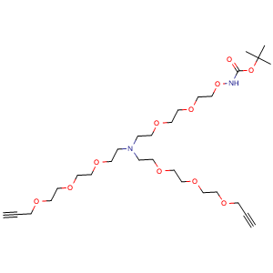 N-(t-Boc-Aminooxy-PEG2)-N-bis(PEG3-propargyl)