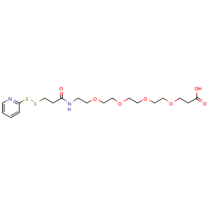 Chemical structure of SPDP-PEG4-acid , CAS 581065-97-6, AChemBlock X196965