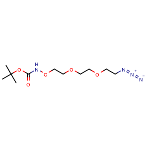 Chemical structure of t-Boc-Aminooxy-PEG2-azide , CAS 252378-68-0, AChemBlock X196971