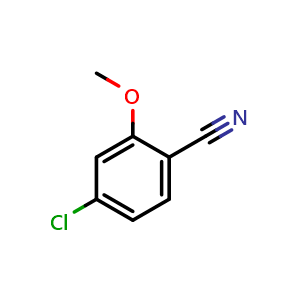 Chemical structure of 4-Chloro-2-methoxybenzonitrile , CAS 100960-68-7, AChemBlock X196982