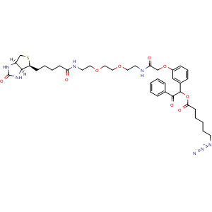 Chemical structure of UV Cleavable Biotin-PEG2-Azide , CAS 1192802-98-4, AChemBlock X196985