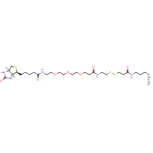 Chemical structure of Biotin-PEG3-SS-azide , CAS 2866429-93-6, AChemBlock X196988