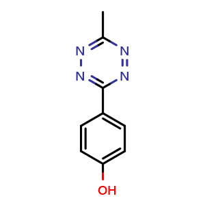 Chemical structure of 4-(6-Methyl-1,2,4,5-tetrazin-3-yl)phenol , CAS 58884-35-8, AChemBlock X196989
