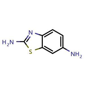 Chemical structure of 1,3-Benzothiazole-2,6-diamine , CAS 5407-51-2, AChemBlock X196996