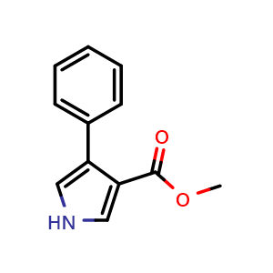 Chemical structure of Methyl 4-phenyl-1H-pyrrole-3-carboxylate , CAS 40167-34-8, AChemBlock X197004