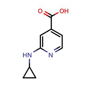 Chemical structure of 2-(Cyclopropylamino)isonicotinic acid , CAS 1019371-44-8, AChemBlock X197022