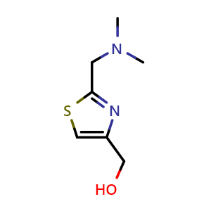 Chemical structure of (2-((Dimethylamino)methyl)thiazol-4-yl)methanol , CAS 78441-69-7, AChemBlock X197028