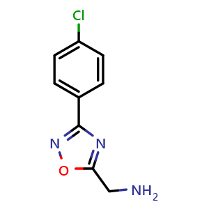 Chemical structure of 1-[3-(4-Chlorophenyl)-1,2,4-oxadiazol-5-yl]methanamine , CAS 885953-64-0, AChemBlock X197060