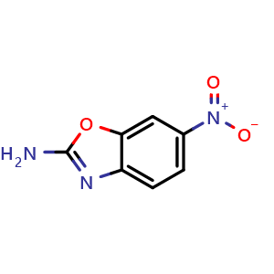 Chemical structure of 6-Nitro-1,3-benzoxazol-2-amine , CAS 6458-17-9, AChemBlock X197067