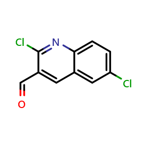 Chemical structure of 2,6-Dichloroquinoline-3-carbaldehyde , CAS 73568-41-9, AChemBlock X197070