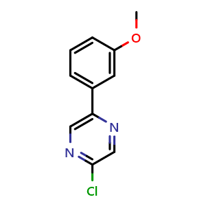 Chemical structure of 2-Chloro-5-(3-methoxyphenyl)pyrazine , CAS 88066-86-8, AChemBlock X197072