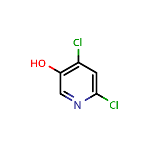 Chemical structure of 4,6-Dichloropyridin-3-ol , CAS 1196157-47-7, AChemBlock X197080