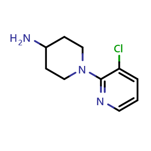 Chemical structure of 1-(3-Chloropyridin-2-yl)piperidin-4-amine , CAS 777009-05-9, AChemBlock X197096