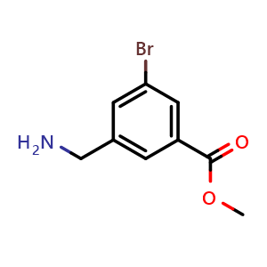Chemical structure of Methyl 3-(aminomethyl)-5-bromobenzoate , CAS 1393540-29-8, AChemBlock X197099