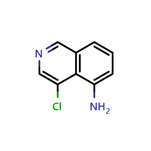Chemical structure of 4-Chloroisoquinolin-5-amine , CAS 651310-21-3, AChemBlock X197101