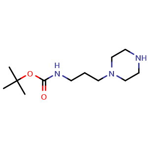 Chemical structure of tert-Butyl (3-(piperazin-1-yl)propyl)carbamate , CAS 874831-60-4, AChemBlock X197108