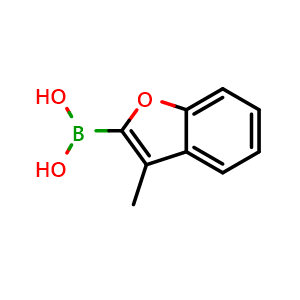 Chemical structure of (3-Methylbenzofuran-2-yl)boronic acid , CAS 845457-55-8, AChemBlock X197126