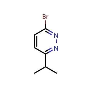 Chemical structure of 3-Bromo-6-isopropylpyridazine , CAS 1086383-70-1, AChemBlock X197136