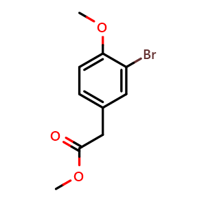 Chemical structure of Methyl 2-(3-bromo-4-methoxyphenyl)acetate , CAS 19626-36-9, AChemBlock X197168