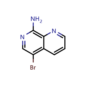 Chemical structure of 5-Bromo-1,7-naphthyridin-8-amine , CAS 67967-17-3, AChemBlock X197187