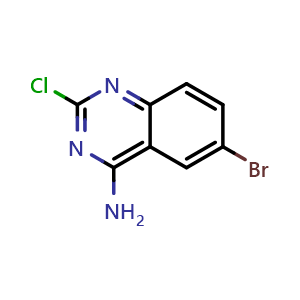 Chemical structure of 6-Bromo-2-chloroquinazolin-4-amine , CAS 111218-89-4, AChemBlock X197188