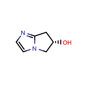 Chemical structure of (S)-6,7-Dihydro-5H-pyrrolo[1,2-a]imidazol-6-ol , CAS 1219019-23-4, AChemBlock X197213