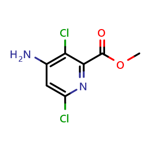 Chemical structure of Methyl 4-amino-3,6-dichloropicolinate , CAS 350601-39-7, AChemBlock X197216