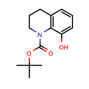 Chemical structure of tert-Butyl 8-hydroxy-3,4-dihydroquinoline-1(2H)-carboxylate , CAS 676255-10-0, AChemBlock X197224