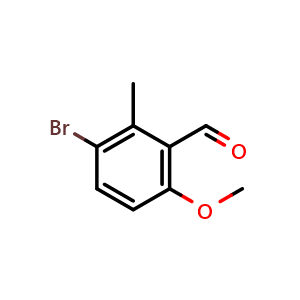 Chemical structure of 3-Bromo-6-methoxy-2-methylbenzaldehyde , CAS 137644-93-0, AChemBlock X197239