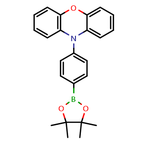 Chemical structure of 10-[4-(Tetramethyl-1,3,2-dioxaborolan-2-yl)phenyl]-10H-phenoxazine , CAS 1647121-47-8, AChemBlock X197257