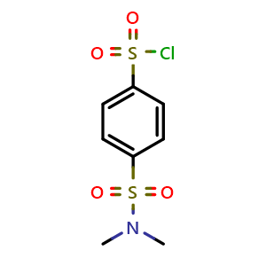 Chemical structure of 4-(Dimethylsulfamoyl)benzene-1-sulfonyl chloride , CAS 677782-39-7, AChemBlock X197262