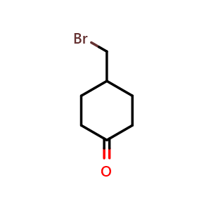 Chemical structure of 4-(Bromomethyl)cyclohexan-1-one , CAS 197387-33-0, AChemBlock X197264