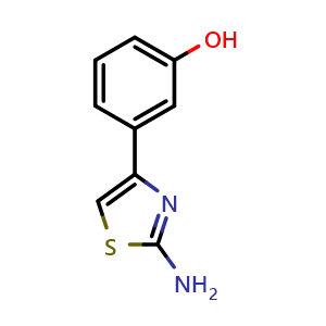 Chemical structure of 3-(2-Aminothiazol-4-yl)phenol , CAS 155983-86-1, AChemBlock X197270