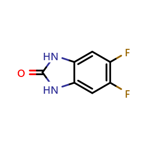 Chemical structure of 5,6-Difluoro-2,3-dihydro-1H-1,3-benzodiazol-2-one , CAS 176244-21-6, AChemBlock X197279
