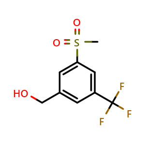 Chemical structure of [3-Methanesulfonyl-5-(trifluoromethyl)phenyl]methanol , CAS 1003843-94-4, AChemBlock X197282