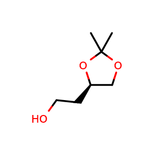 Chemical structure of (4R)-4-(2-Hydroxyethyl)-2,2-dimethyl-1,3-dioxolane , CAS 70005-89-9, AChemBlock X197291