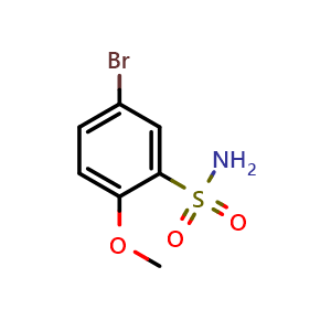 Chemical structure of 5-Bromo-2-methoxybenzenesulfonamide , CAS 23095-14-9, AChemBlock X197294