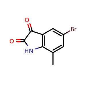 Chemical structure of 5-Bromo-7-methylindoline-2,3-dione , CAS 77395-10-9, AChemBlock X197297